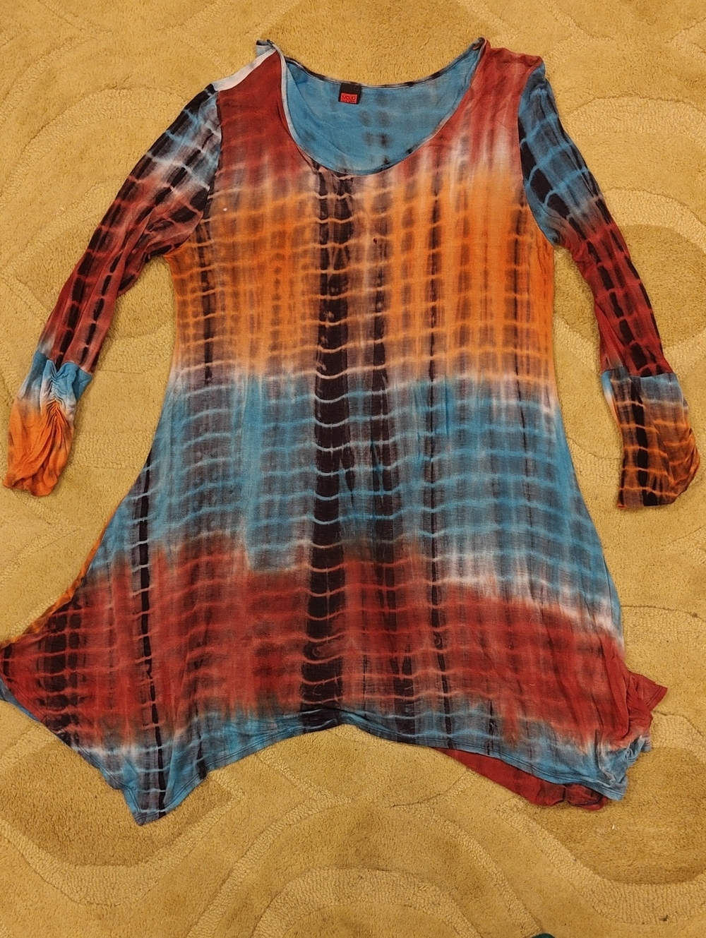 Boho Tie-Dye Scoop Neck Tunic